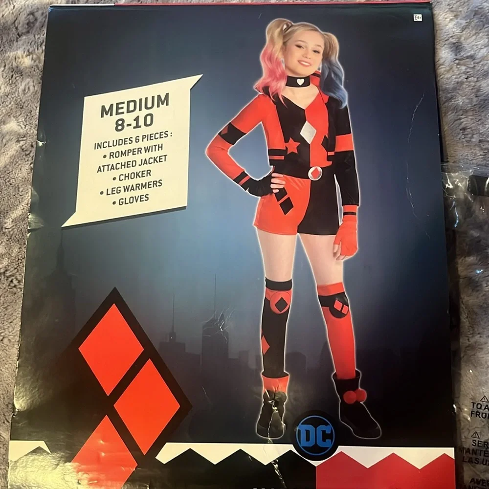 DC Kids Harley Quinn Costume - Red and Black